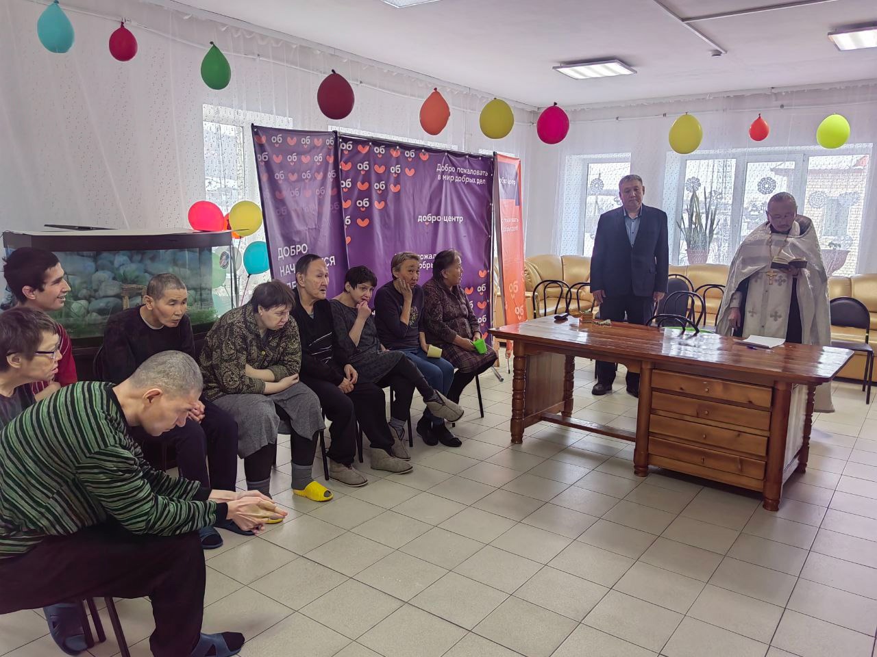 Крещение получателей социальных услуг.